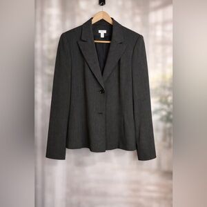 Apt. 9 Dark Gray Pinstripe Single-Button Blazer